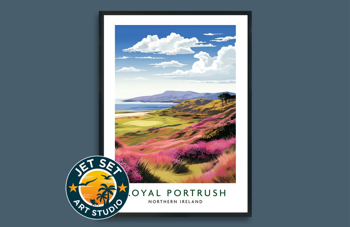 Royal Portrush Golf Course Poster Print Northern Ireland Wall Art Framed Unframed Canvas Gift