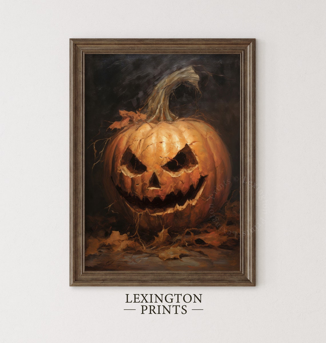Menacing Carved Jack O Lantern Close Up Dark Halloween Poster - Image 2