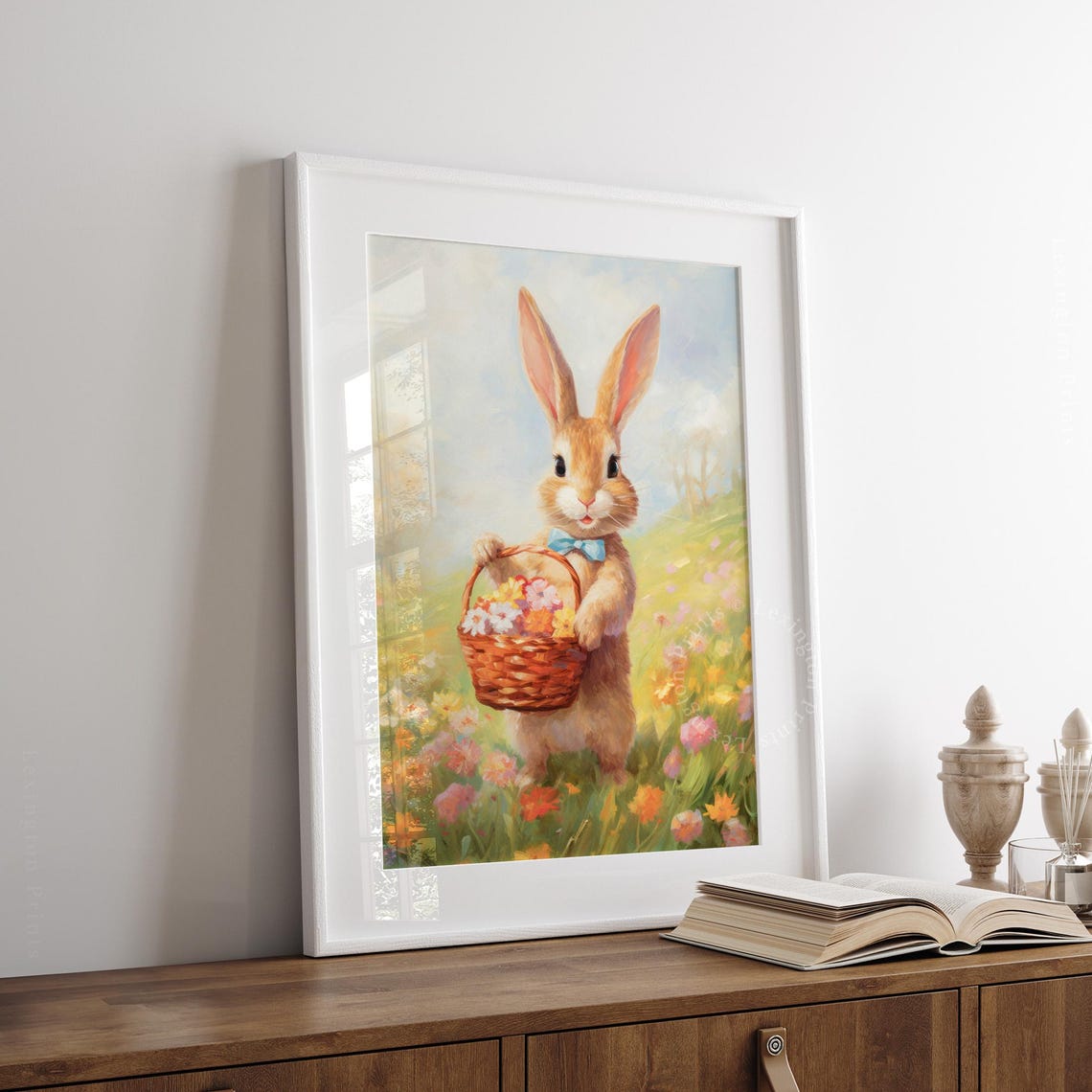 Cute Easter Bunny Easter Wall Art Easter Print Spring Print Easter Decor Spring Decor Easter Basket Floral Print Wildflowers 494 - Image 8