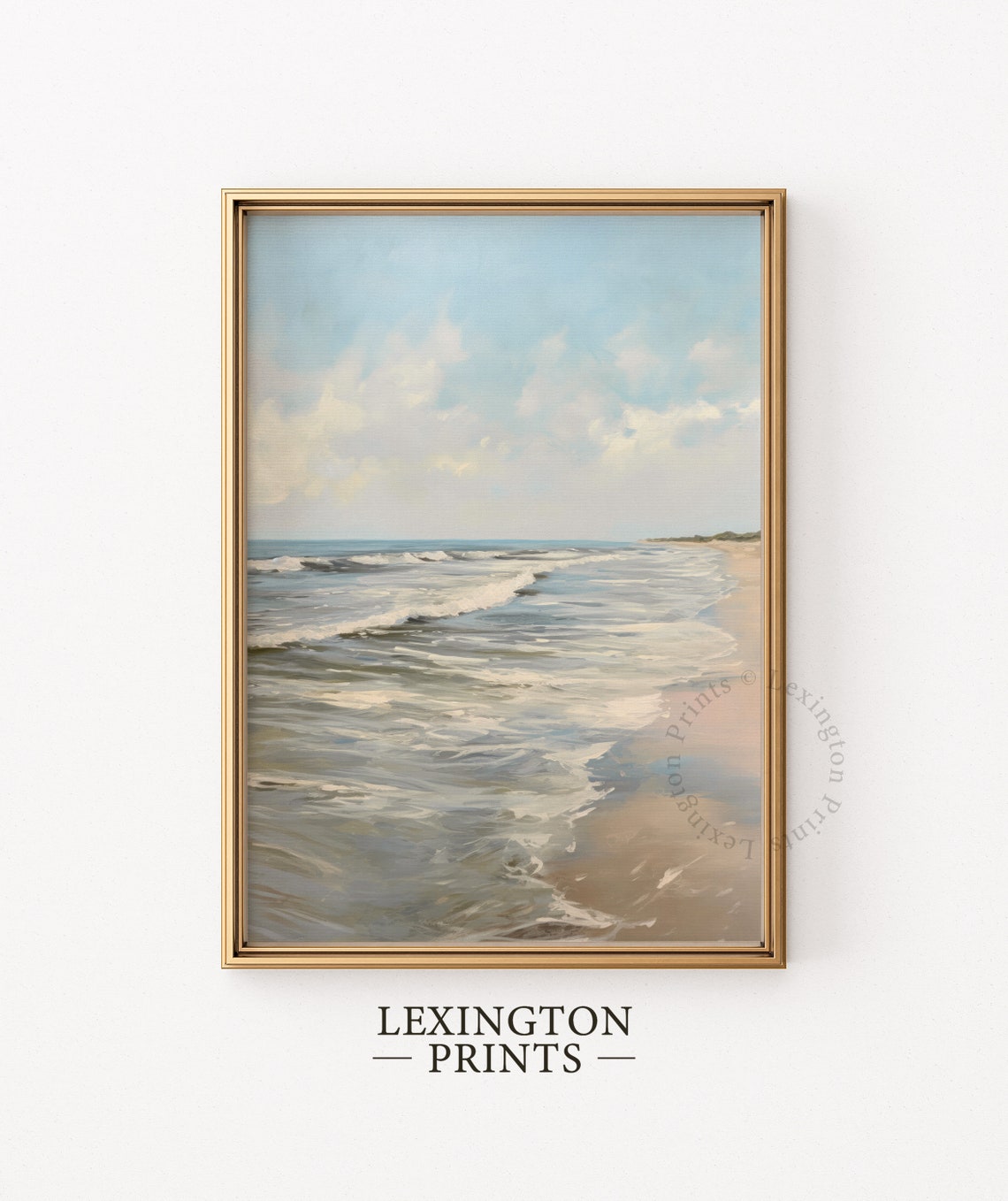 Summer Beach Waves Vintage Coastal Ocean Seaside Painting Poster - Image 2