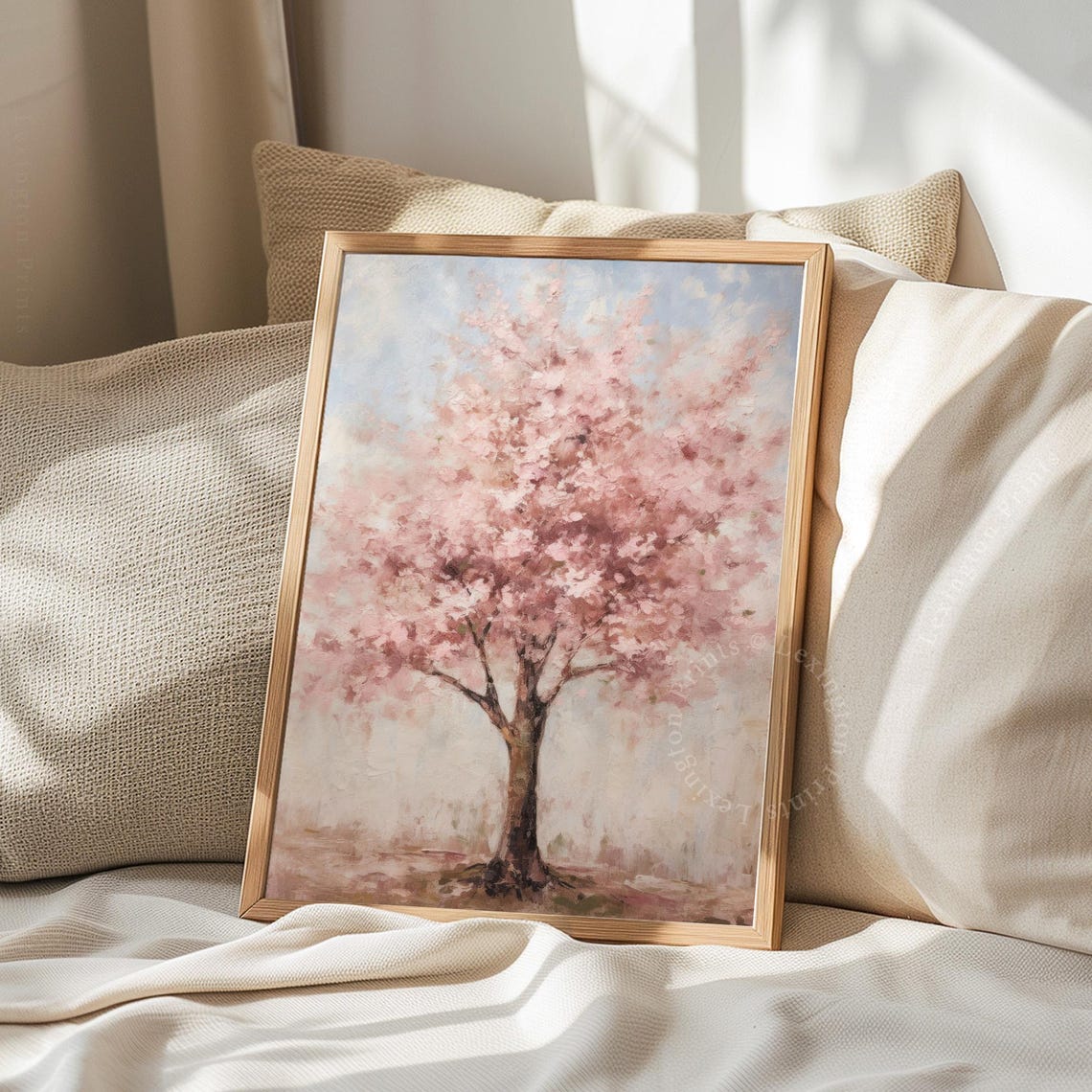 Pink Cherry Blossom Tree Vintage Spring Oil Painting Floral Poster - Image 8