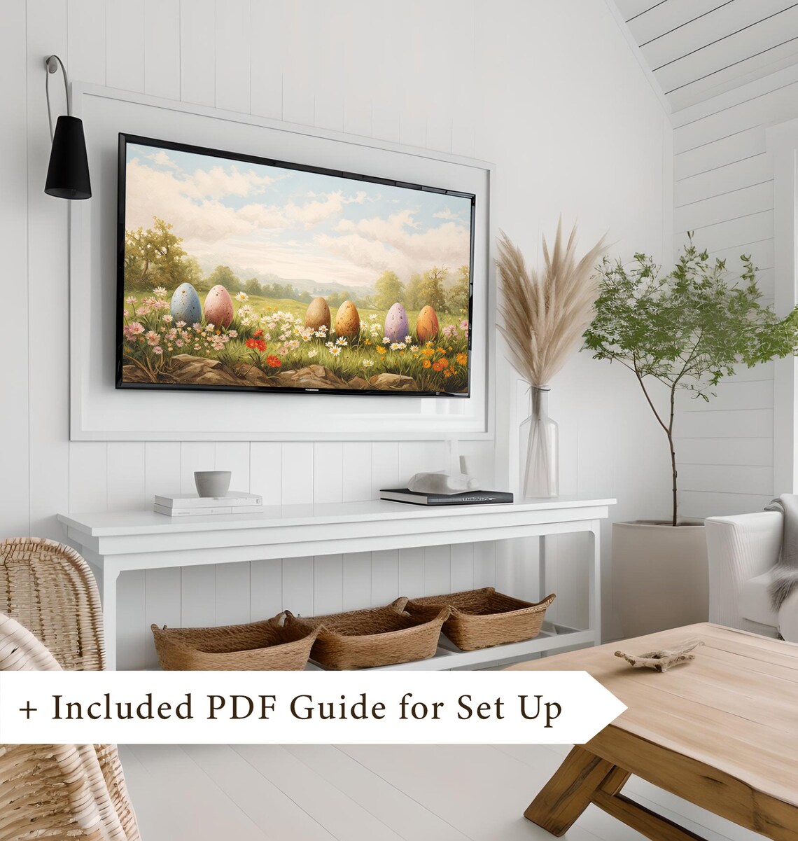 Colorful Painted Easter Eggs Nestled In Wildflower Meadow Spring Poster - Image 8