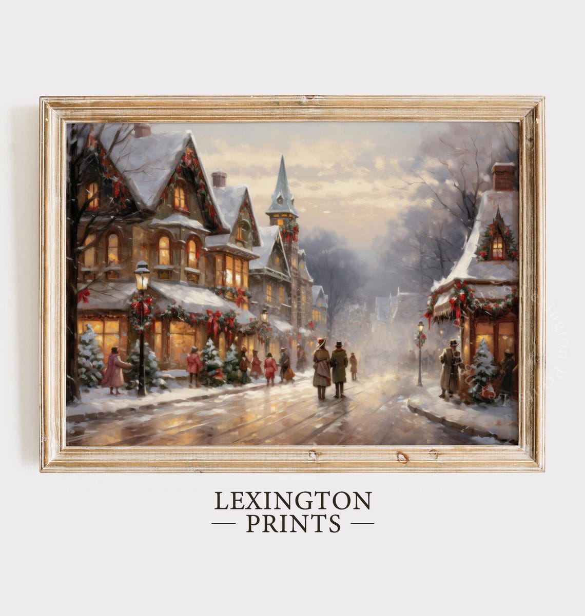 Vintage Christmas Wall Art Town City Art Christmas Village Art Christmas Print Winter Print Dark Academia Holiday Decor Print 411 - Image 5