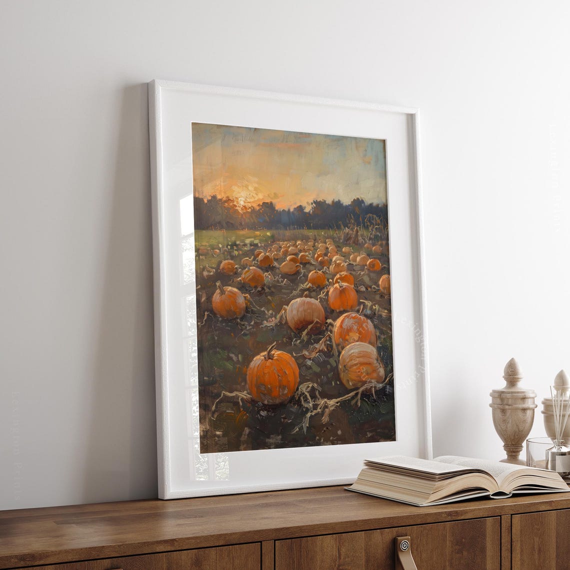 Pumpkin Patch at Sunset Vintage Oil Painting Fall Harvest Poster - Image 7