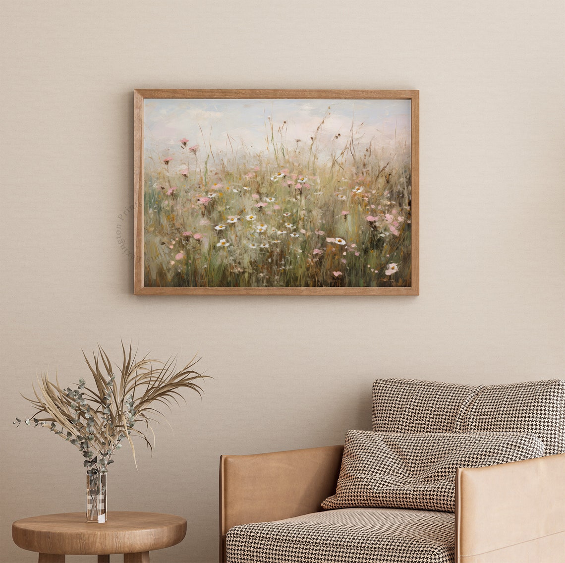 Wildflower Meadow Vintage Pastel Tall Grass Field Art Poster - Image 3