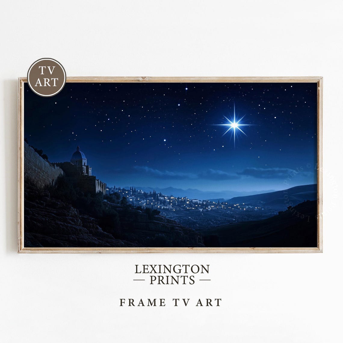 Nativity Star Christmas Tv Art Frame Tv Art Christian Tv Art Biblical City Wall Art Christmas Star Tv Art Holiday Home Decor 941