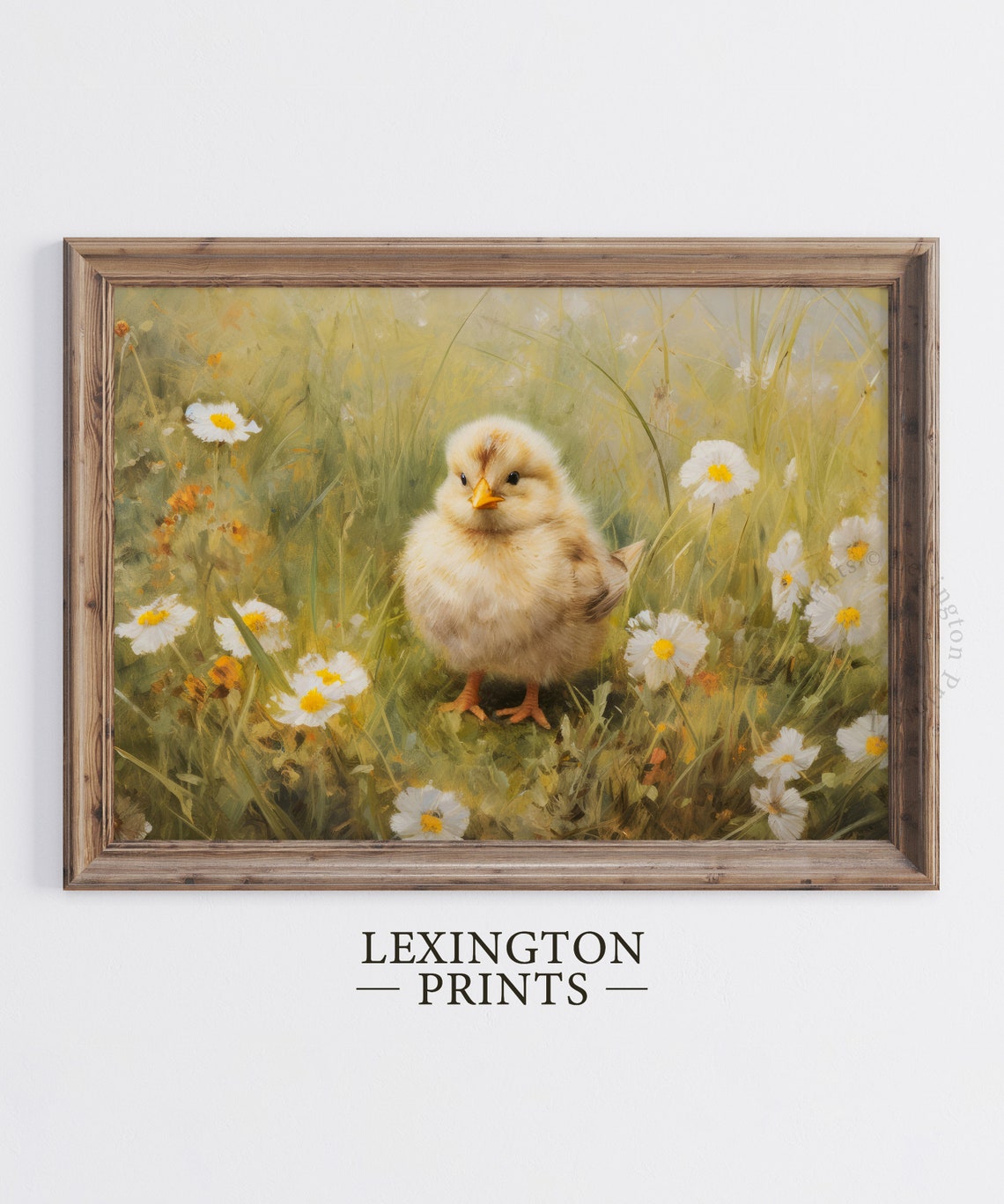 Baby Chick in Wildflower Meadow Vintage Spring Easter Art Poster - Image 6