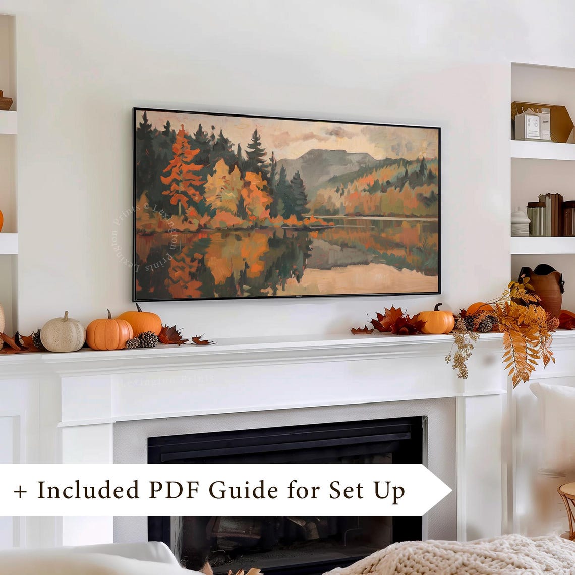 Autumn Lake Reflection with Fall Foliage Mountain Scene Poster - Image 8