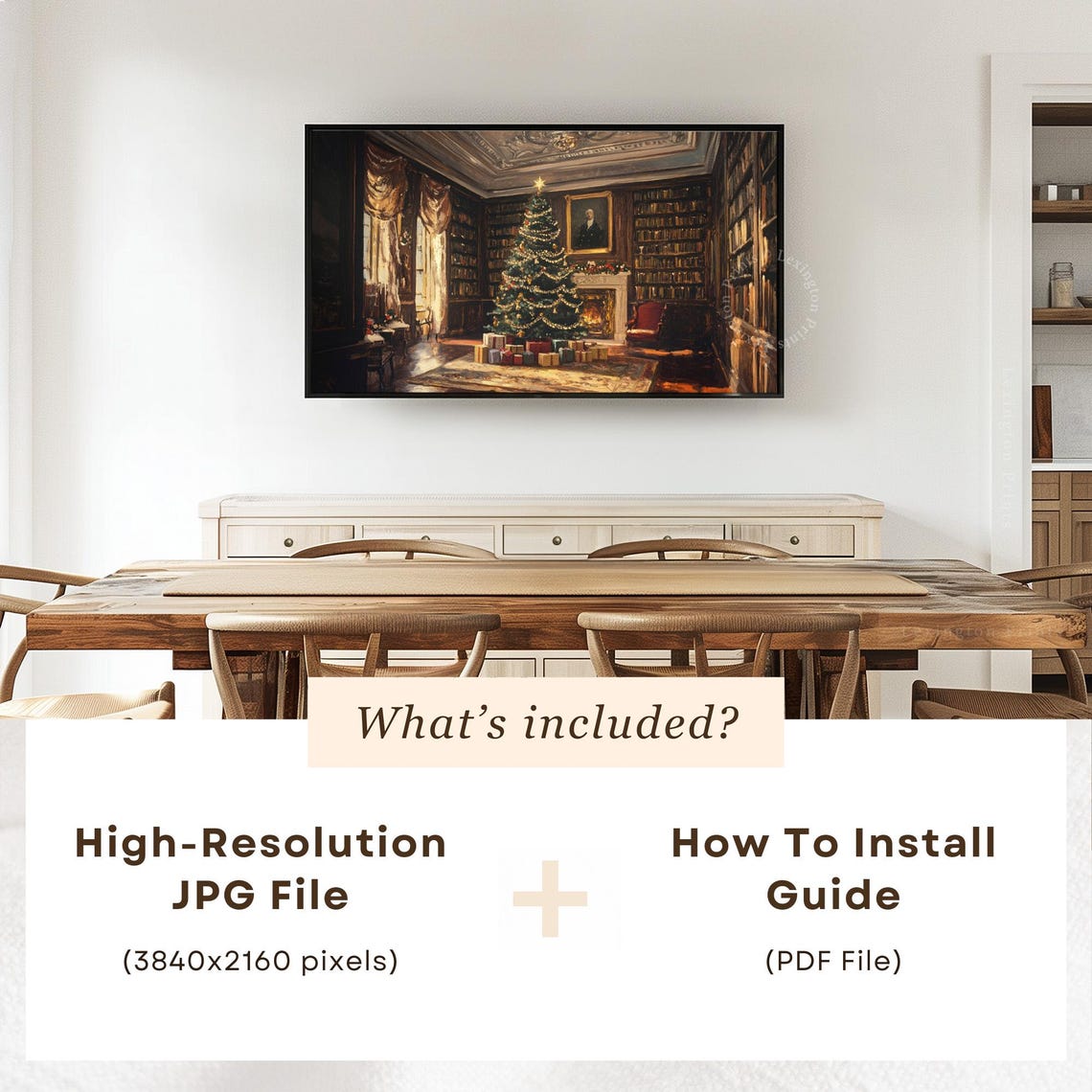 Victorian Christmas Tree Tv Art Christmas Frame Tv Art Vintage Living Room Tv Art Moody Christmas Holiday Decor Winter Tv Art Dark 928 - Image 5
