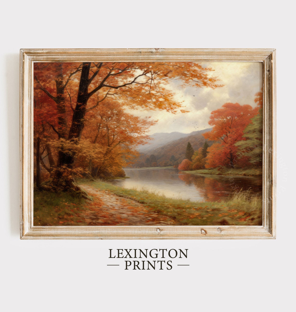 Autumn Maple River Vintage Landscape Oil Painting Fall Poster - Image 8