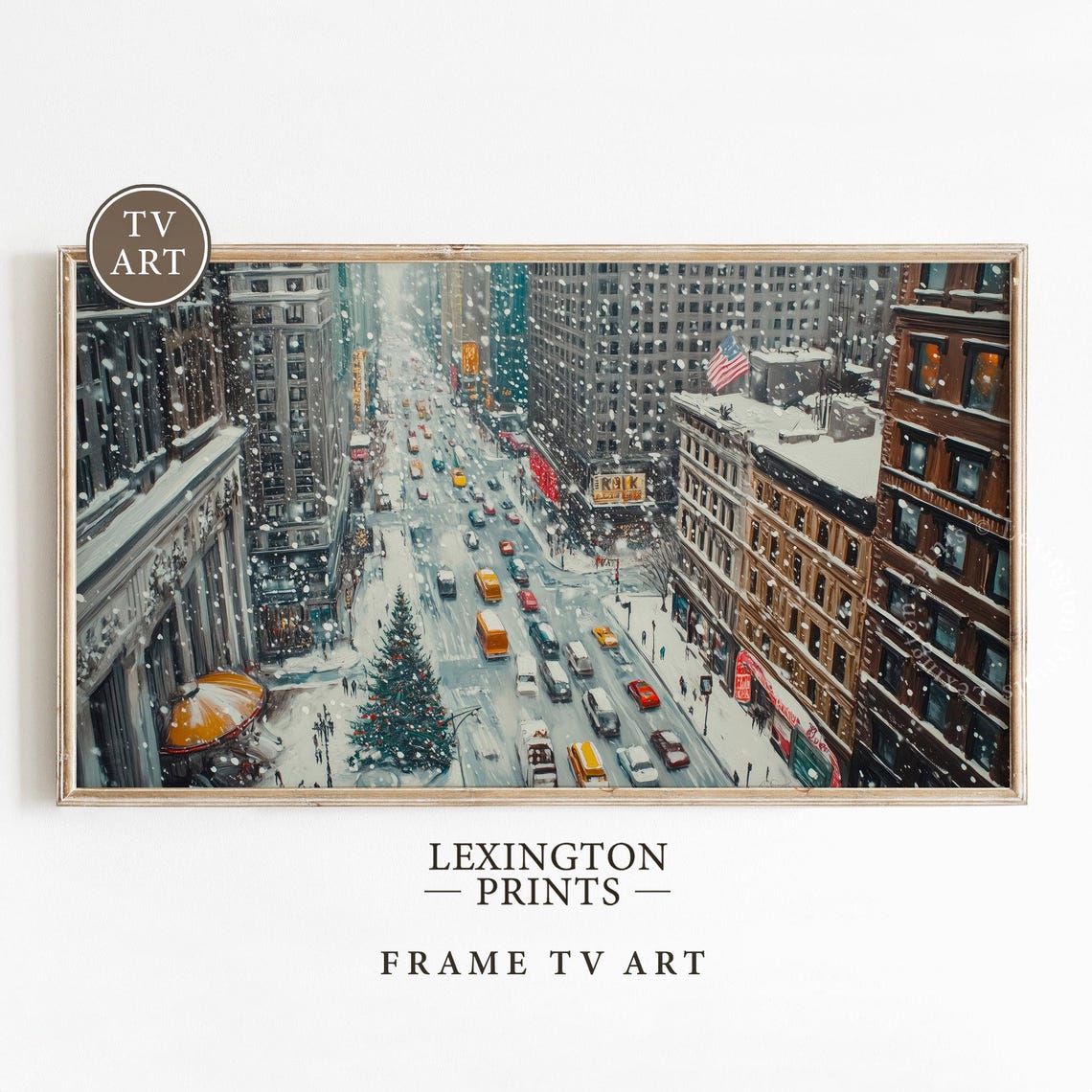 Christmas New York City Winter Frame Tv Art Vintage City Tv Art Winter Tv Art Christmas Tv Art Seasonal Decor Holiday Tv Art City Art 963