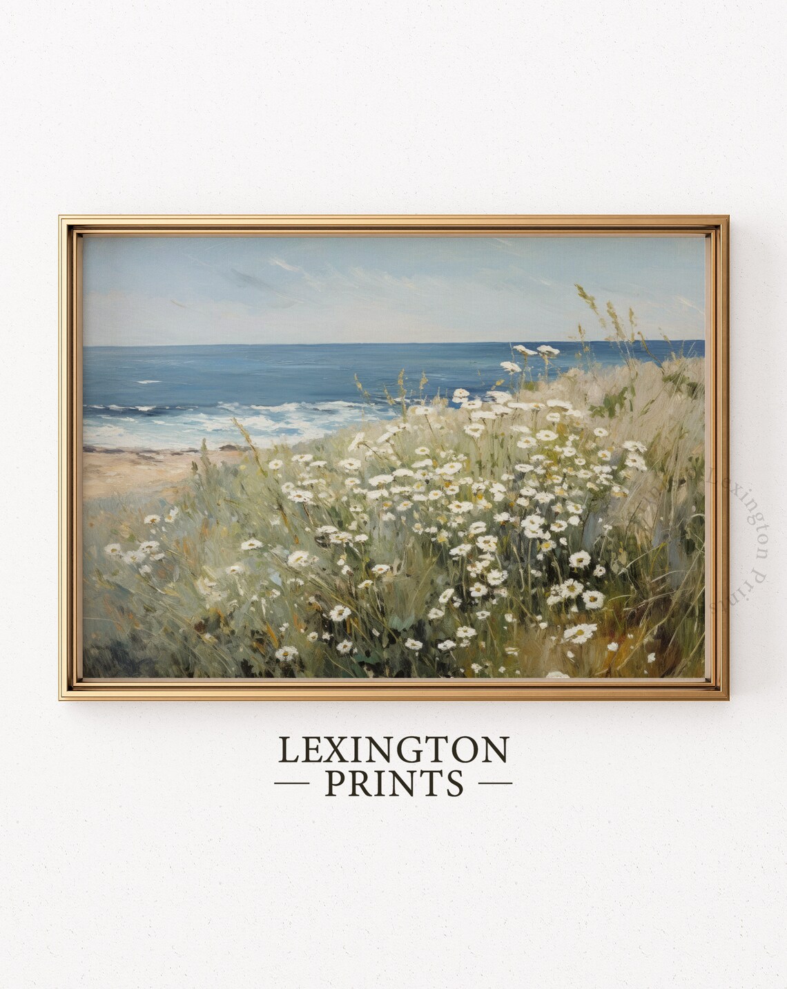 Summer Wildflower Field Vintage Coastal Landscape Print - Image 6