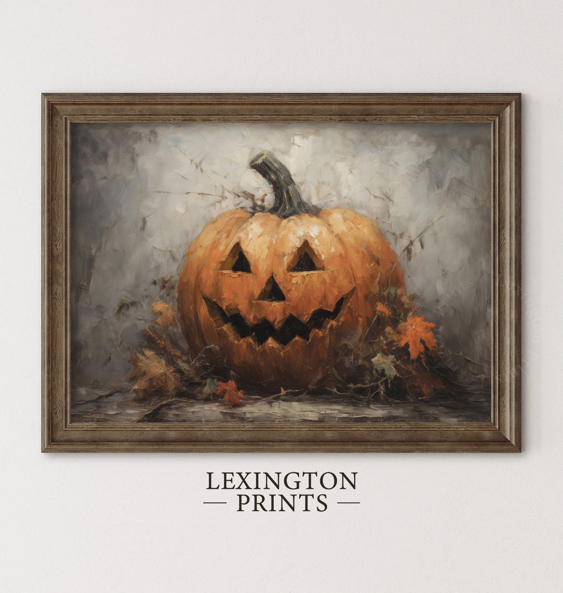 Vintage Jack-O-Lantern Pumpkin Still Life With Autumn Leaves Poster - Image 5