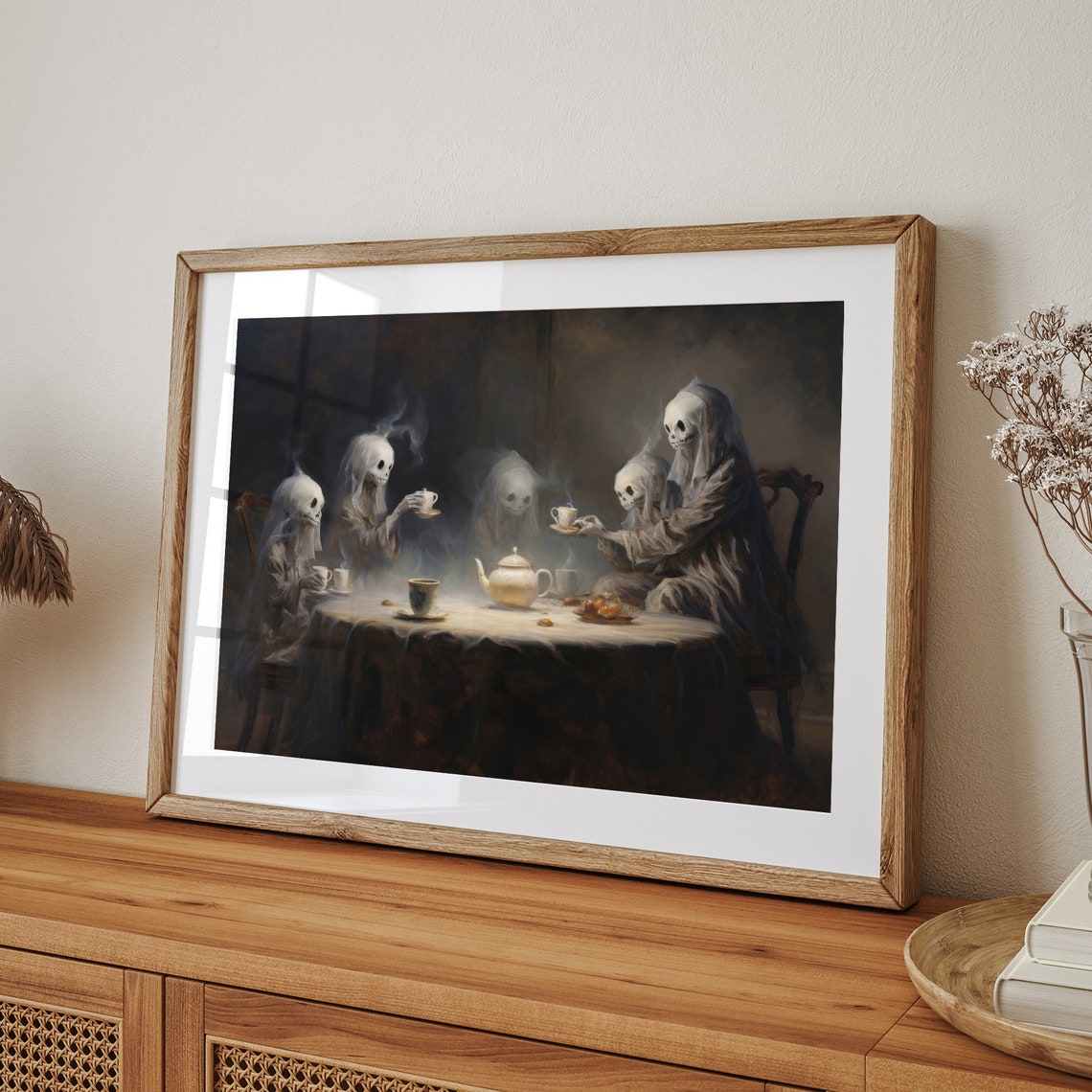 Ghosts Having a Haunted Tea Party Dark Oil Painting Halloween Poster - Image 5