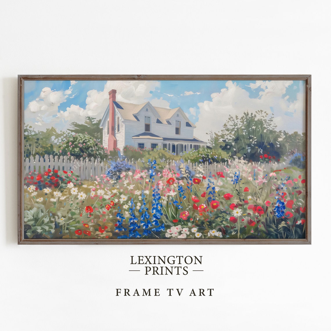Coastal Cottage Frame Tv Art Summer Tv Art Coastal Tv Art 4th Of July Tv Art Wildflower Tv Art Maine Oil Painting Neutral Summer Decor 721 - Image 4