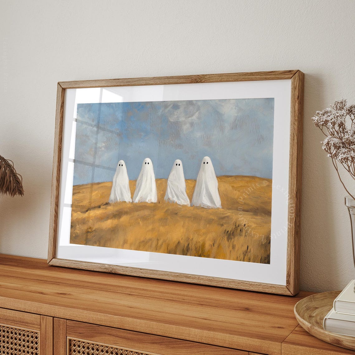 Halloween Ghost Landscape Print Halloween Wall Art Cute Ghost Print Rustic Halloween Decor Fall Print Trendy Ghost Poster 830 - Image 8