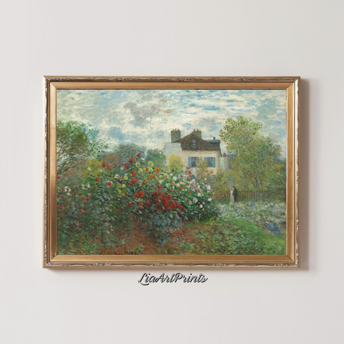 Claude Monet Artist Garden Argenteuil Dahlia Beds Impressionist Floral Poster - Image 2