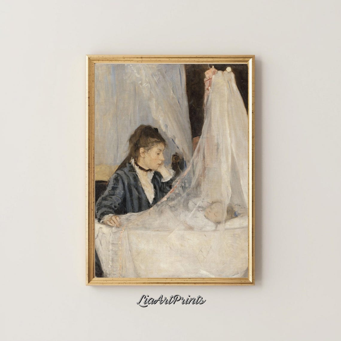 Tender Mother And Child Scene Impressionist Maternal Artwork Vintage Nursery Decor Art - Image 5