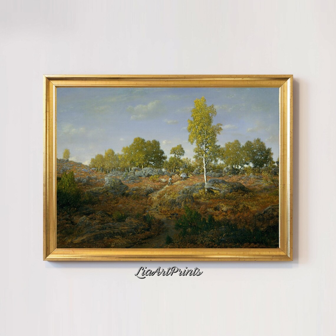 Peaceful Countryside Landscape, Birch Trees And Open Fields Art Print - Image 2