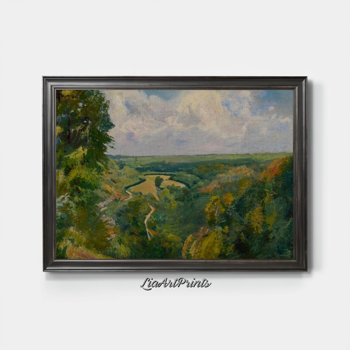Impressionist Countryside View, Rolling Hills Landscape - Image 4