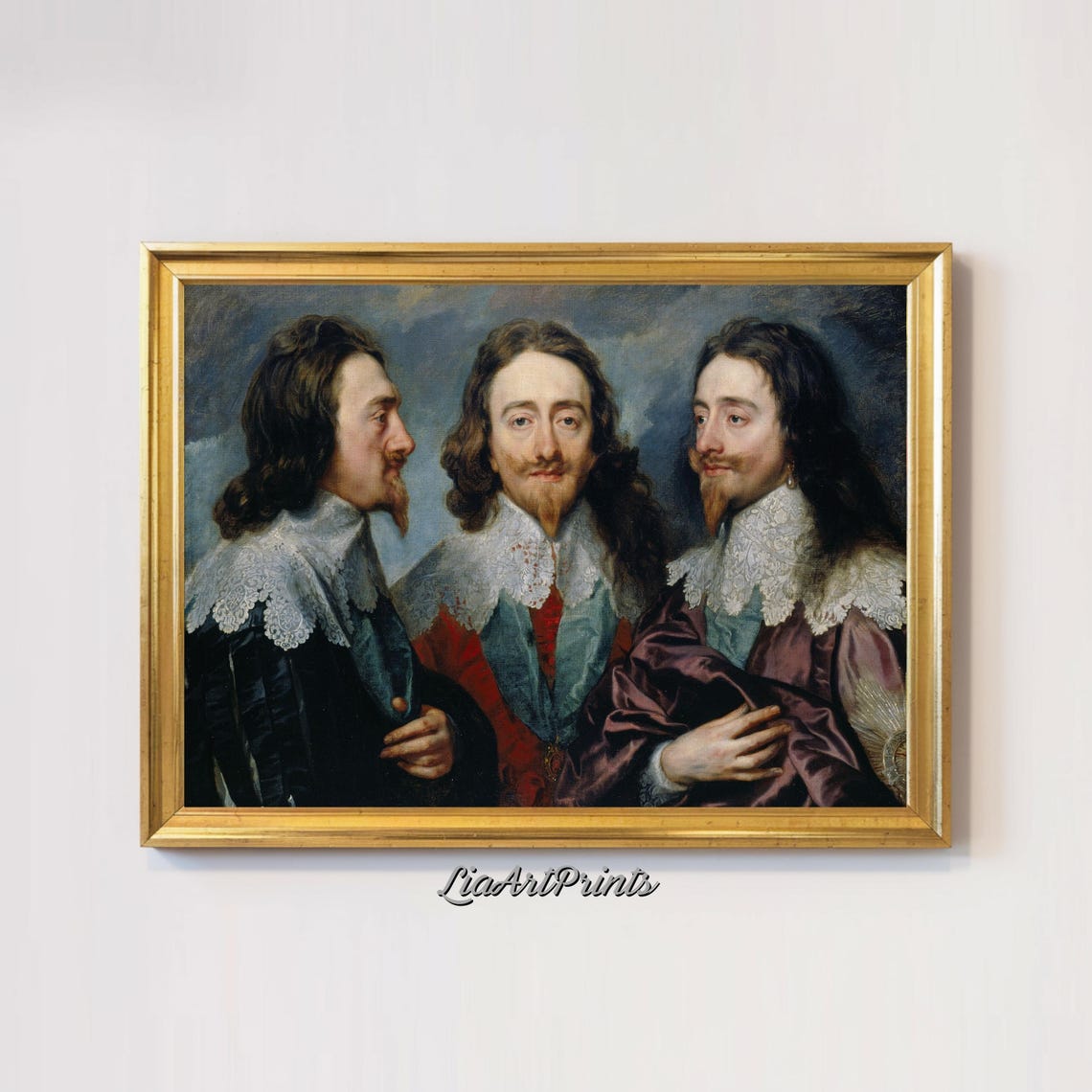 Anthony van Dyck Charles I Triple Portrait Baroque Masterpiece Poster - Image 3