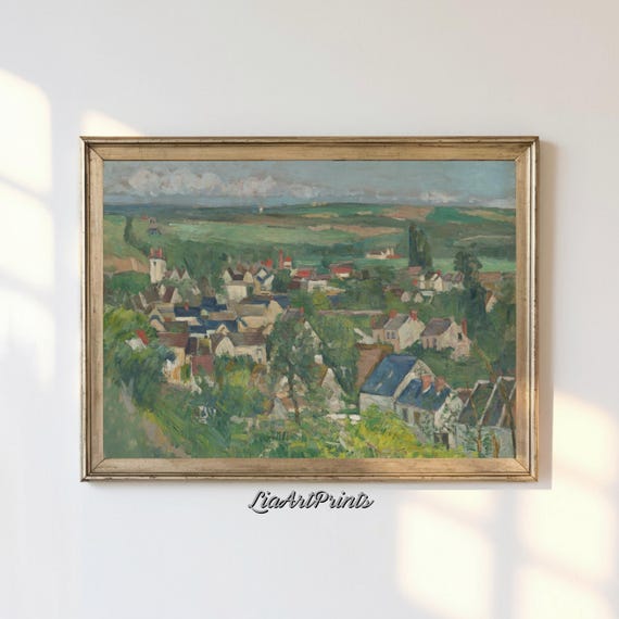 Antique Rustic Muted Landscape Painting Vintage Neutral Wall Art Antique Landscape Art Wall Art