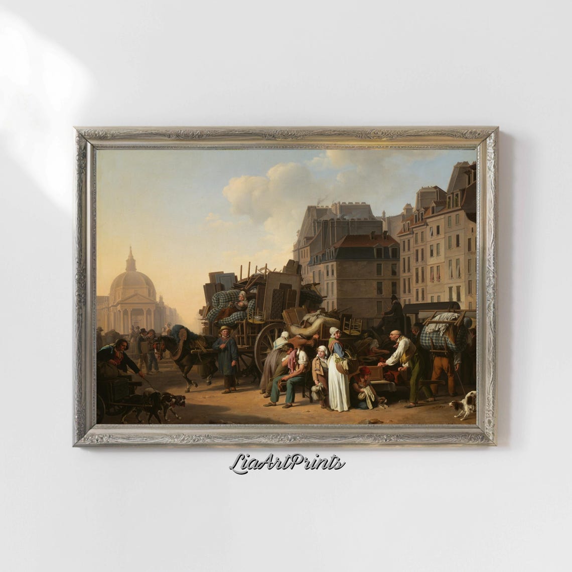 Moving Carts on a Vintage Paris Street Near the Pantheon City Poster - Image 4