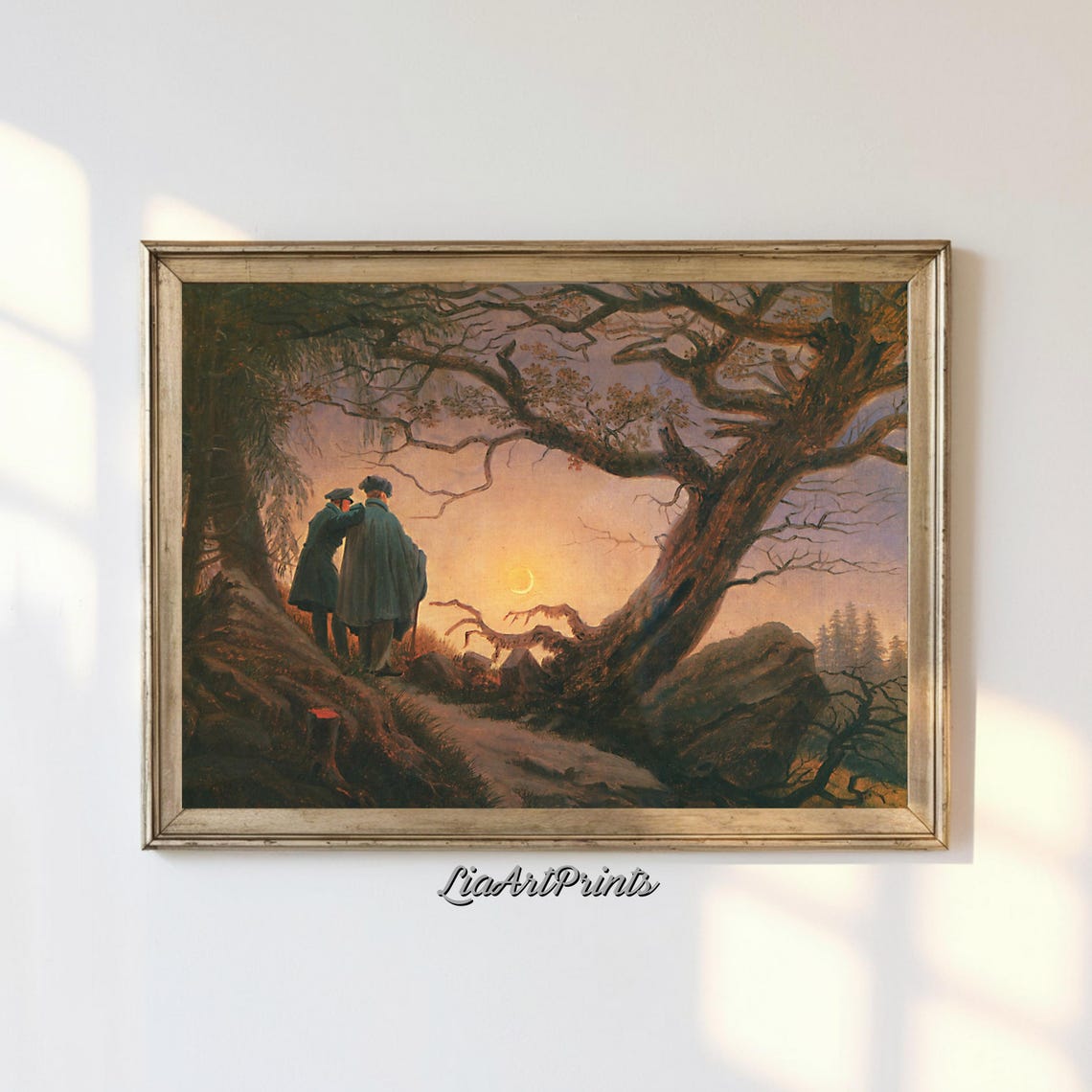 Caspar David Friedrich Two Men Contemplating the Moon Poster