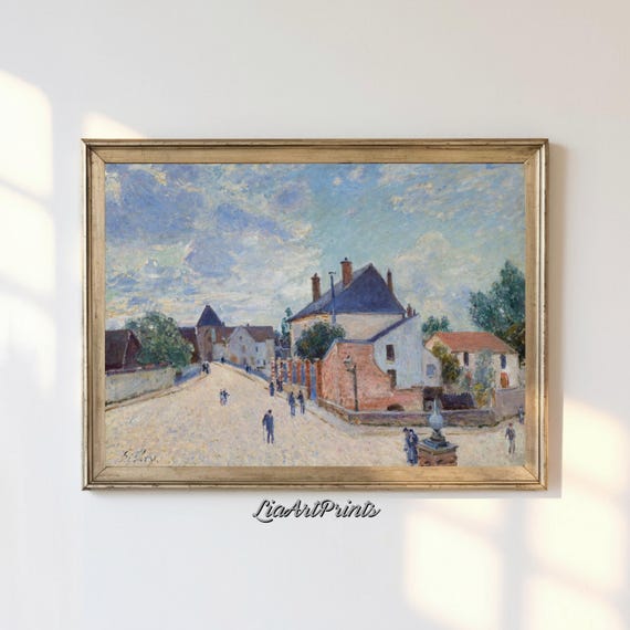 Antique Rustic Muted Landscape Painting Vintage Neutral Wall Art Antique Landscape Art Wall Art