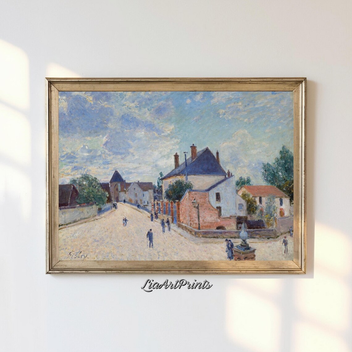 Sunny French Village Street Alfred Sisley Impressionist Town Poster