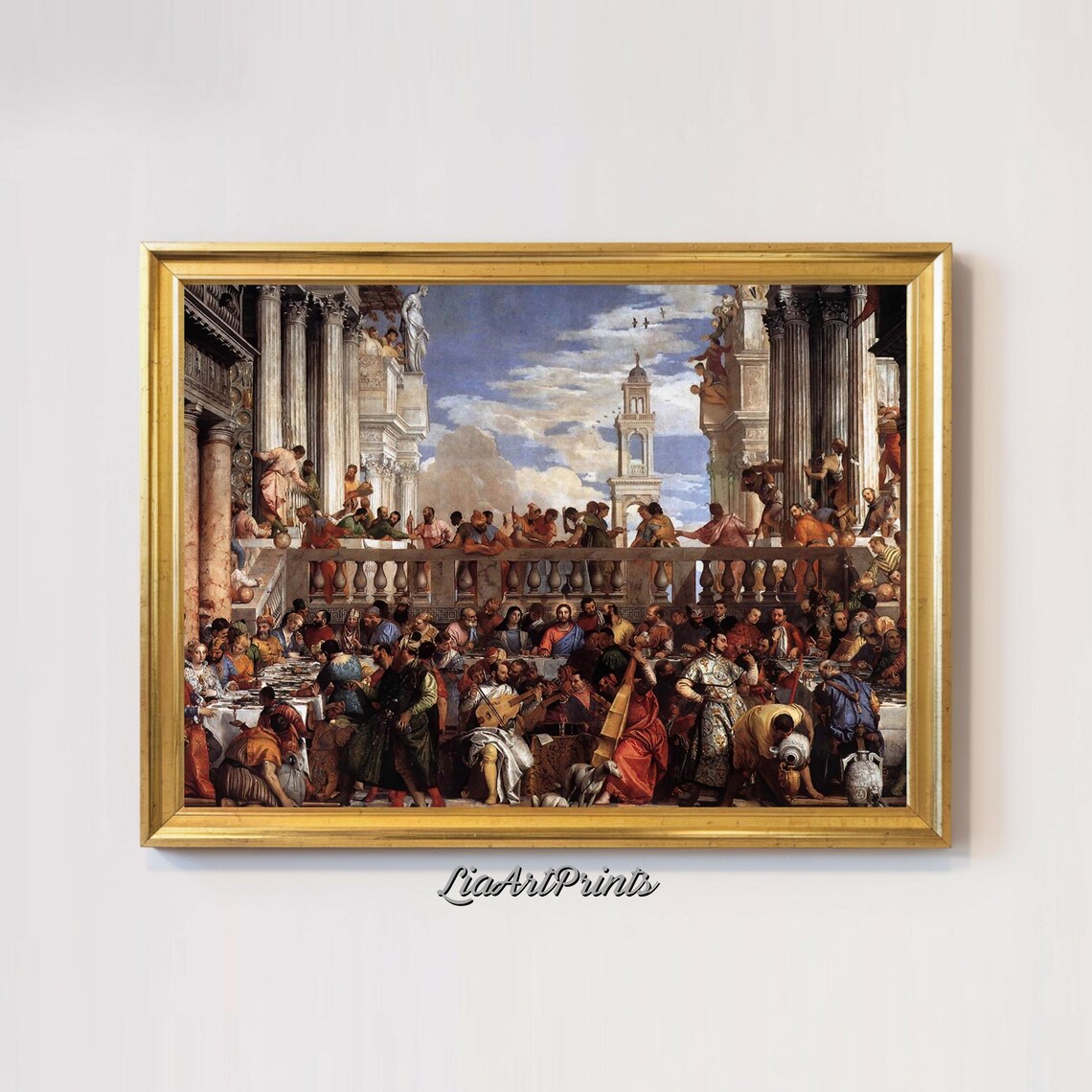 Renaissance Banquet Artwork, Grand Historical Scene - Image 2