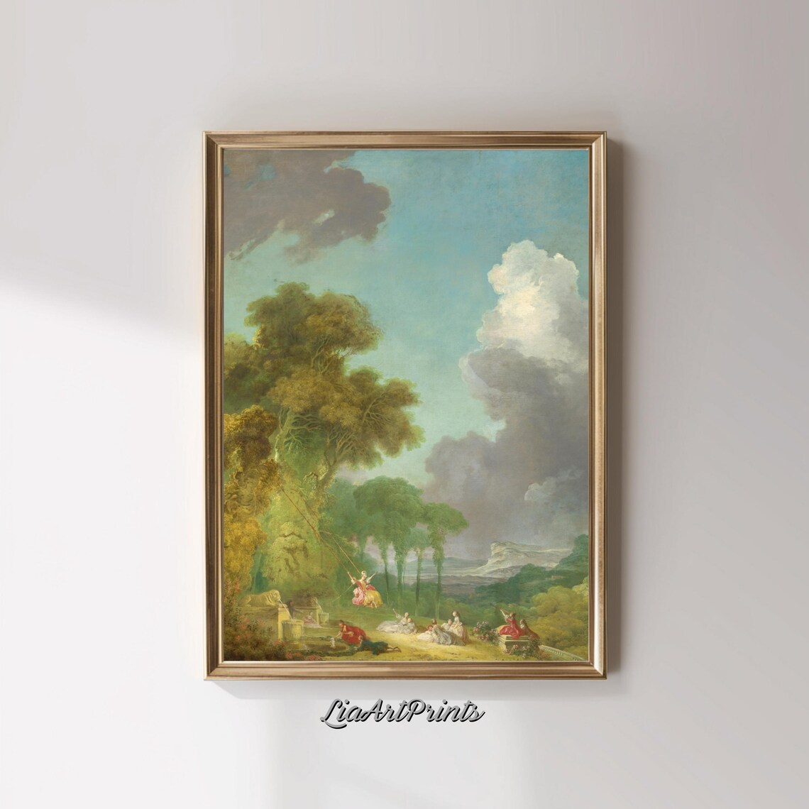 Jean Honore Fragonard The See Saw Pastoral Park Scene Art Poster - Image 4