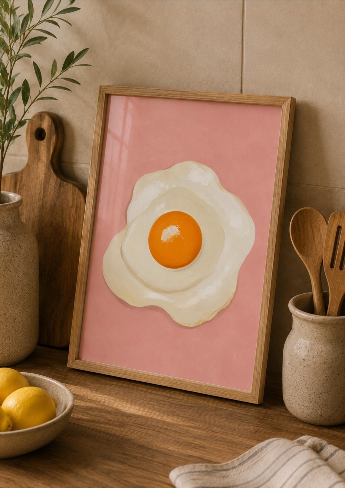 Fried Egg - Minimalist Kitchen Decor Art Print
