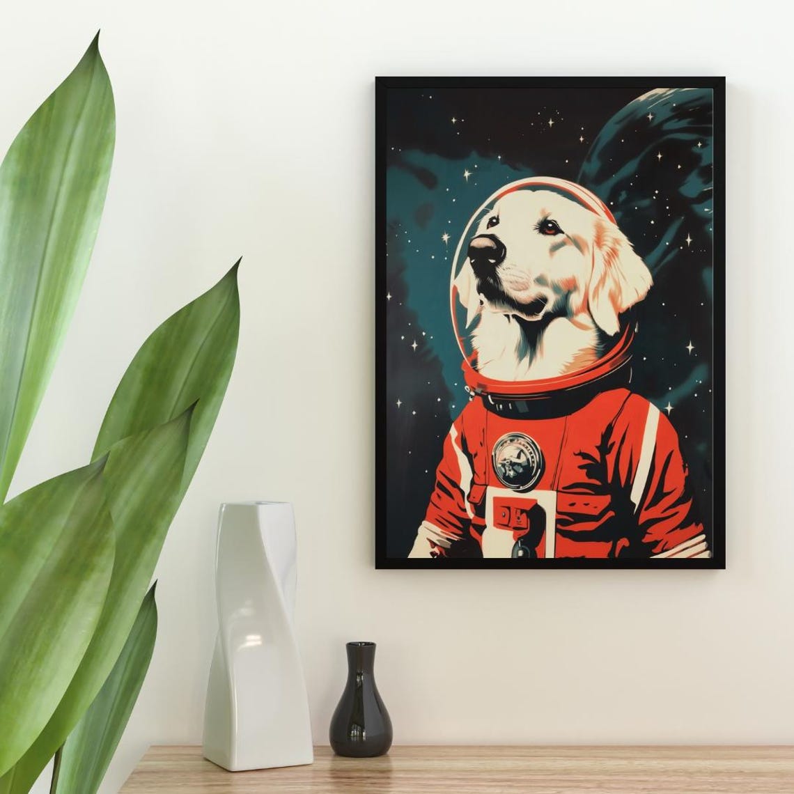 Great Pyrenees Astronaut Poster Great Pyrenees Retro Print Great Pyrenees Portrait Dog Retro Space Poster Funny Dog Poster Andy Warhol - Image 2
