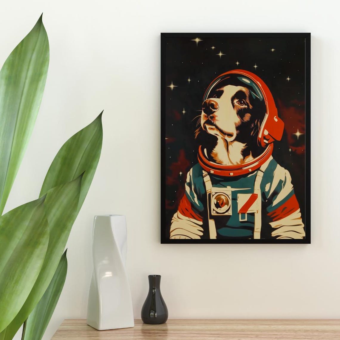 English Springer Spaniel Astronaut Retro Space Dog Poster Gift - Image 2