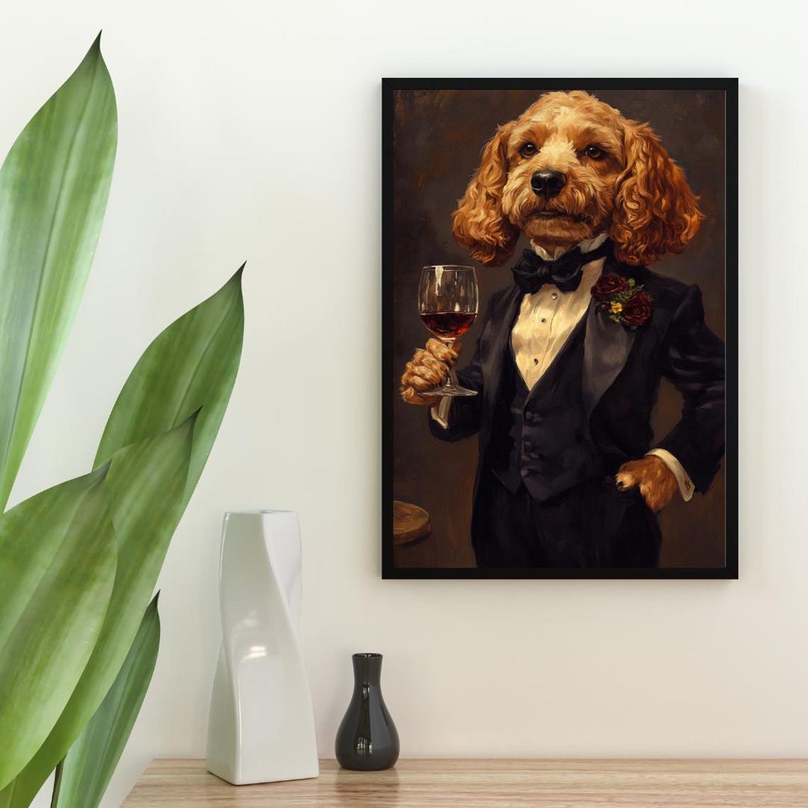 Cocker Spaniel In Tuxedo Poster Pet Poster Cocker Spaniel In Suit Print Dog Wall Art Cocker Spaniel Portrait Funny Cocker Spaniel Art - Image 2