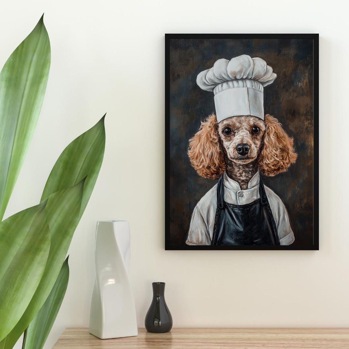 Apricot Poodle Chef Dog Portrait Funny Pet Kitchen Art Poster - Image 2
