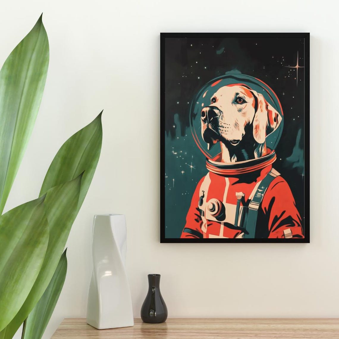 Great Dane Astronaut Retro Space Dog Pop Art Poster for Dog Lovers - Image 2