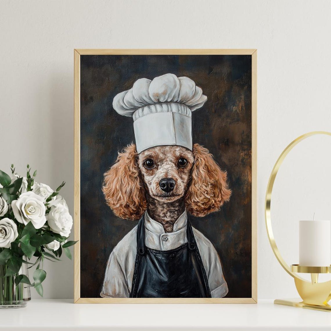 Apricot Poodle Chef Dog Portrait Funny Pet Kitchen Art Poster - Image 3