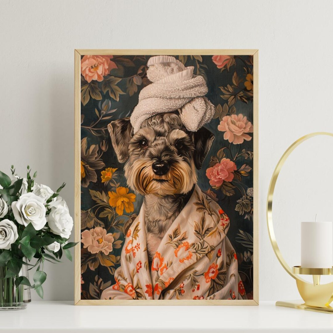 Miniature Schnauzer Bathroom Poster, Pet Portrait Art Print - Image 3