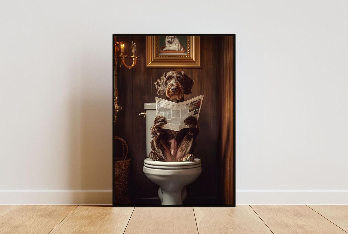 German Wirehaired Pointer Bathroom Art Print