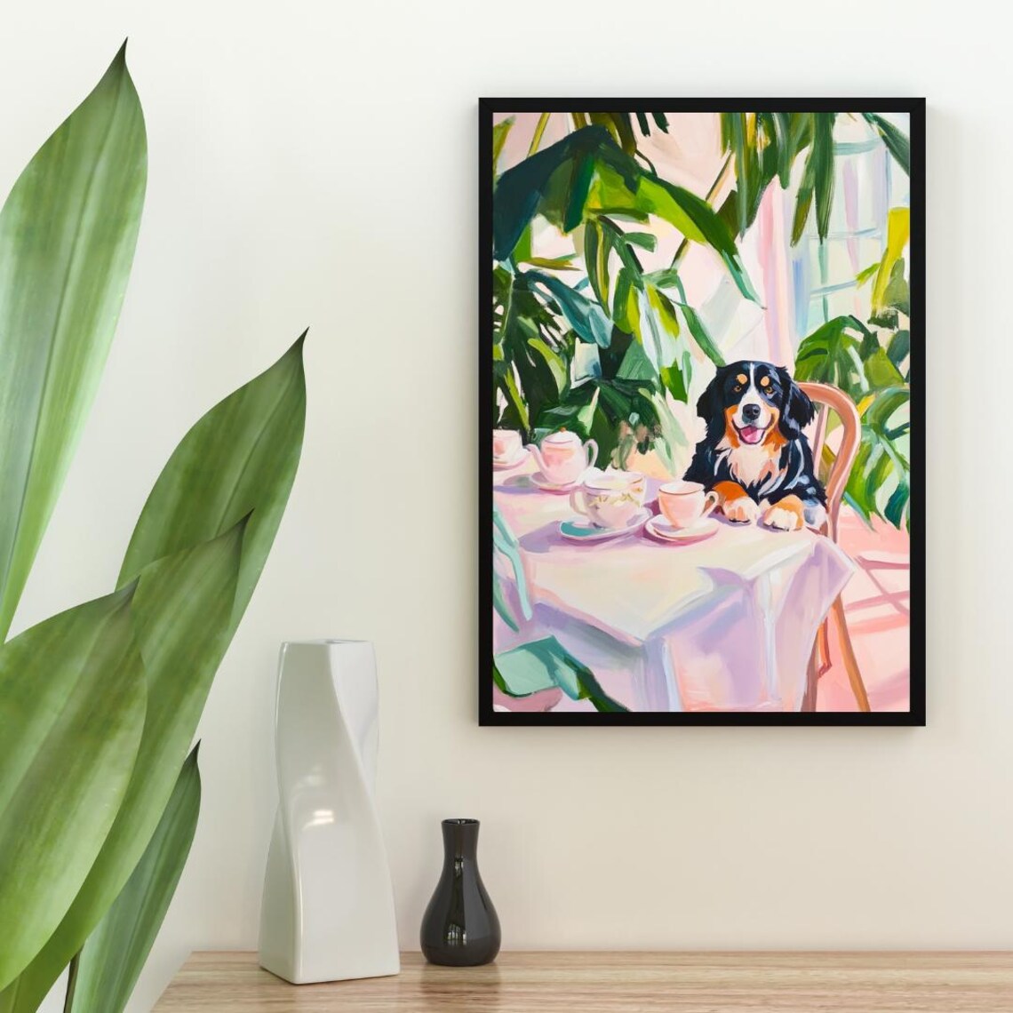 Bernese Mountain Dog Vintage Oil-Painting Poster - Image 2