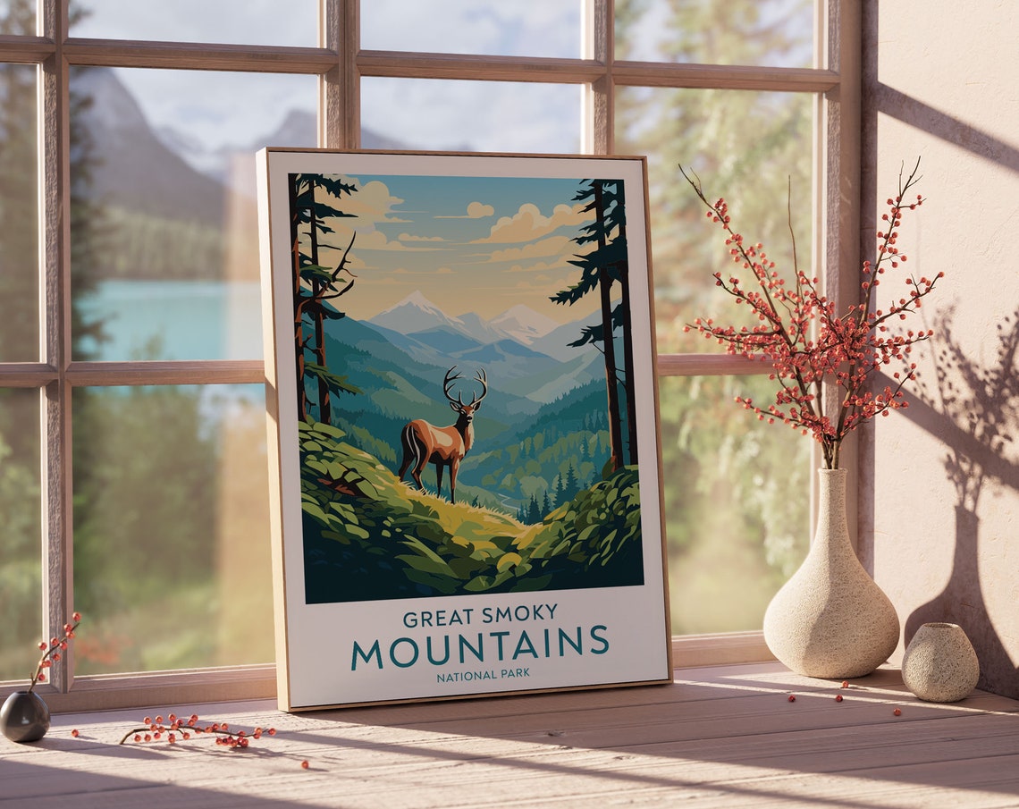 Great Smoky Mountains Travel Print Wall Art Great Smoky Mountains Gifts Ideas United States Poster Great Smoky Mountains Poster Print 047 - Image 2