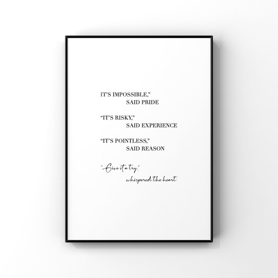 Follow Your Heart Wall Art Inspirational Motivational Print Gift For Graduate Of Encouragement New Beginnings Decor