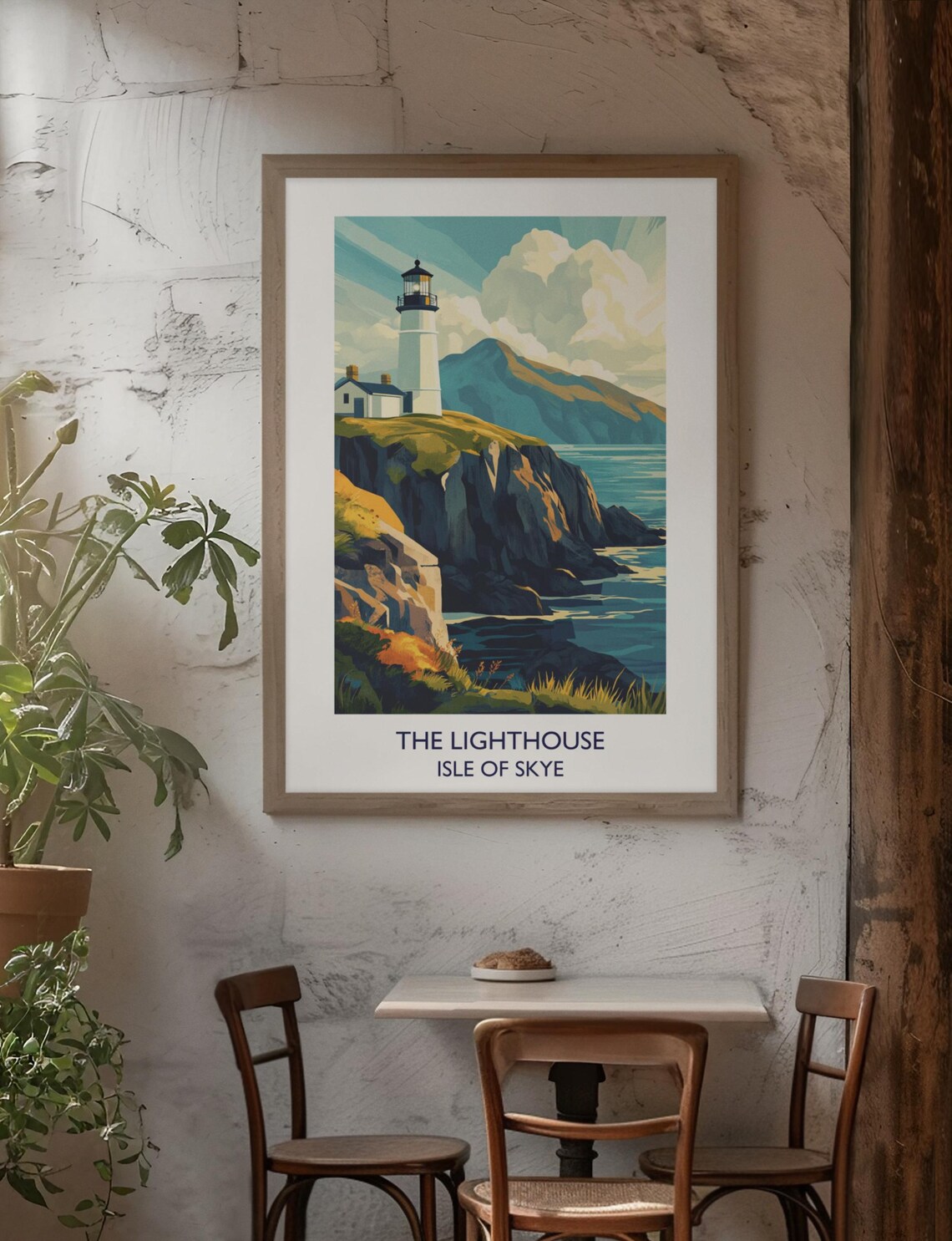 Isle of Skye Lighthouse Rocky Cliffs Dramatic Coast Vintage Travel Poster - Image 2
