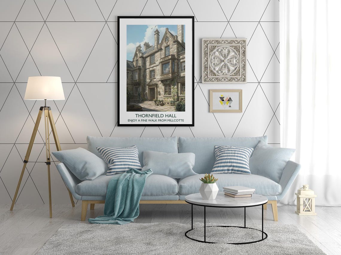 Thornfield Hall Stone Manor Jane Eyre Literary Vintage Travel Poster - Image 3