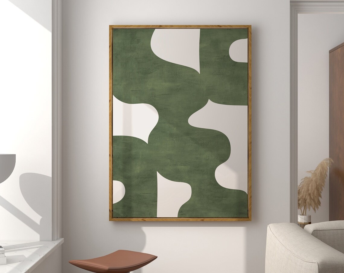 Midcentury Modern Minimalist Wall Art, Retro Decor