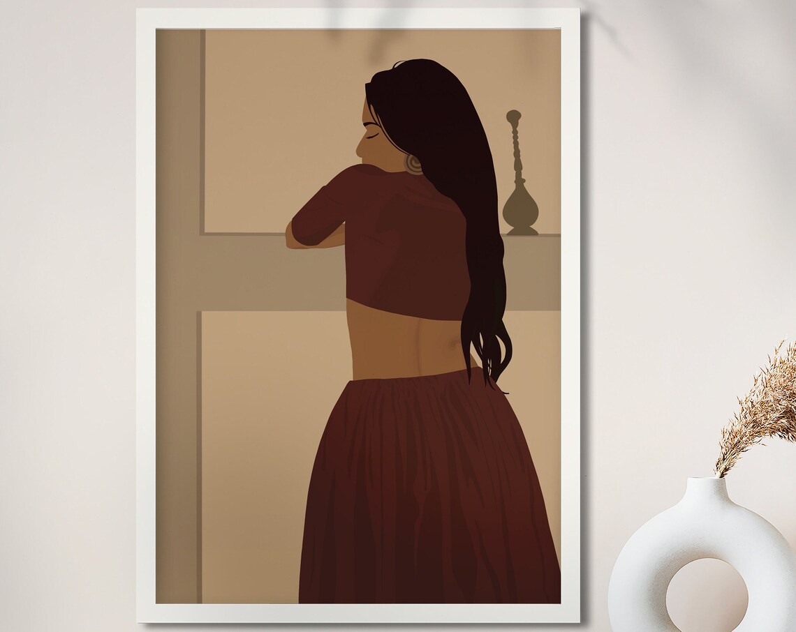 Modern Indian Art Print, South Asian Woman