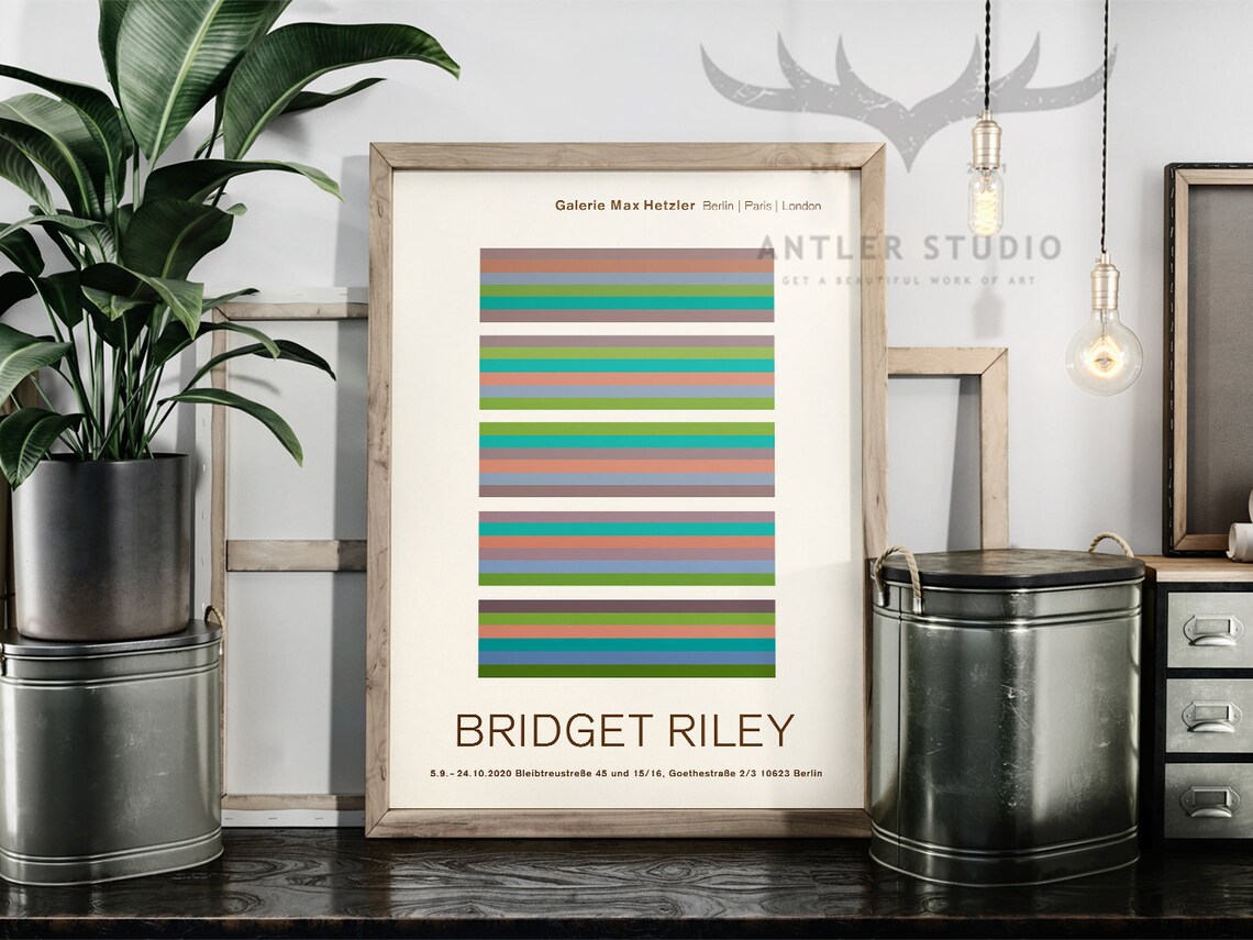 Bridget Riley Colorful Stripes Panels 2020 Berlin Gallery Exhibition Poster - Image 2