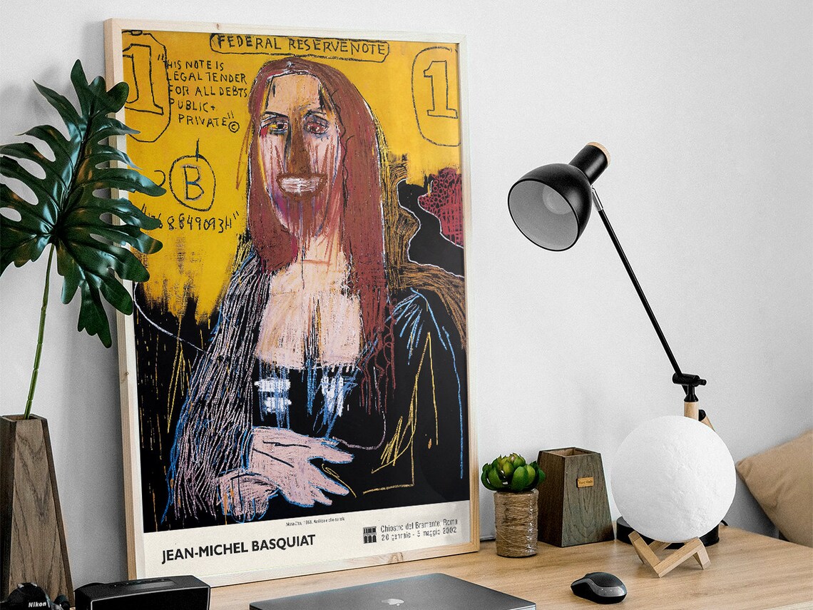 Jean-Michel Basquiat Mona Lisa 1983 Neo Expressionist Rome Exhibition Poster - Image 3